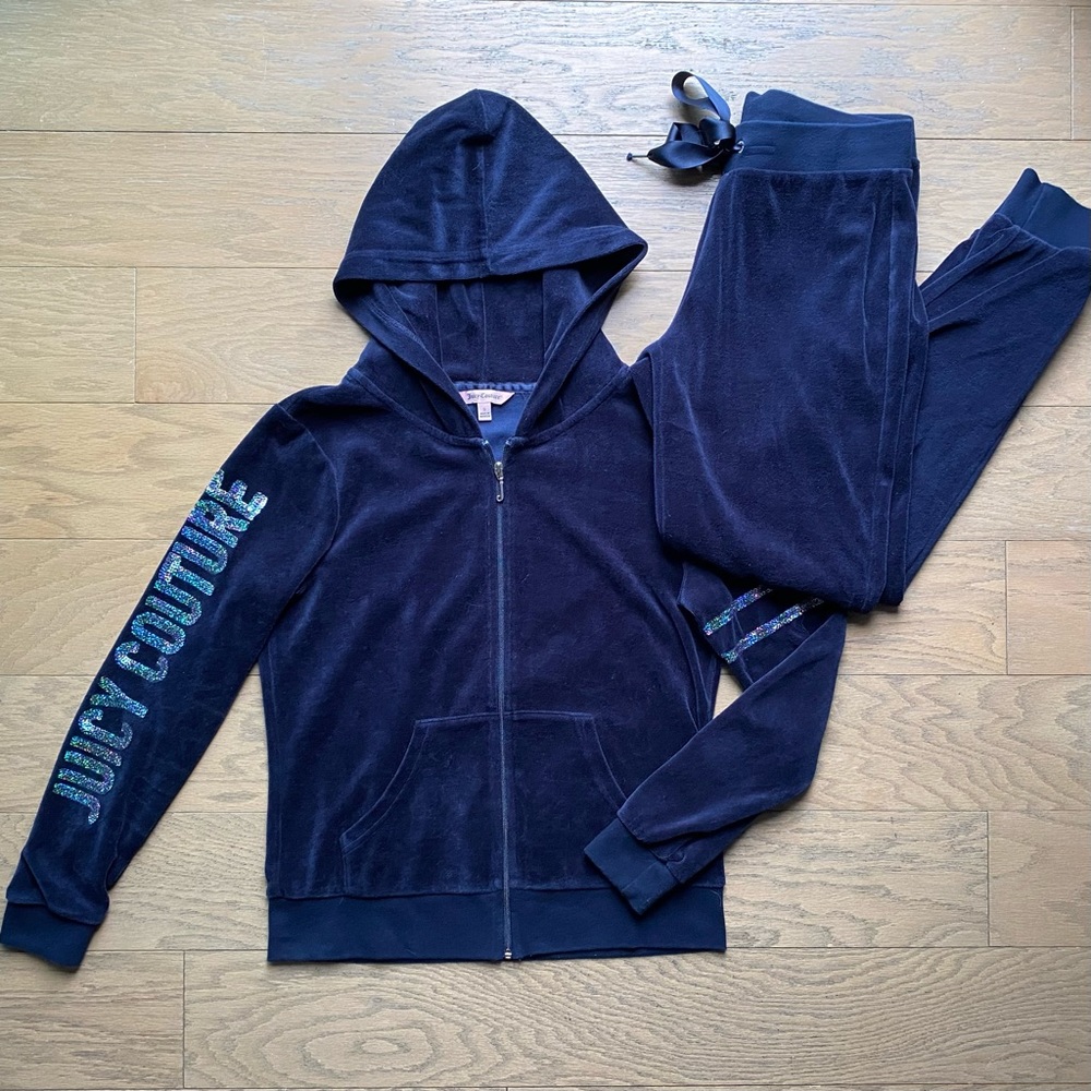Juicy Couture y2k Velour Sequins Blue Tracksuit 💙